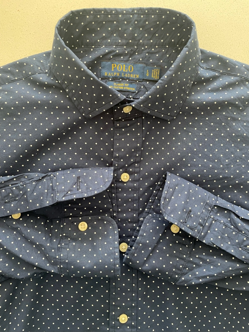 Polo Ralph Lauren - all cotton polka dot dress shirt Size Large